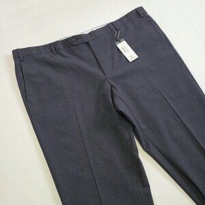 Zanella Parker Wool Stretch Trouser Sz 44 Flat Front Made in Italy $398